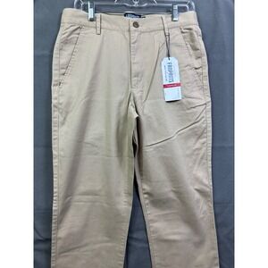 Fanpants Men's Tan Chino Pants Straight Fit Flat Front Size 30x35